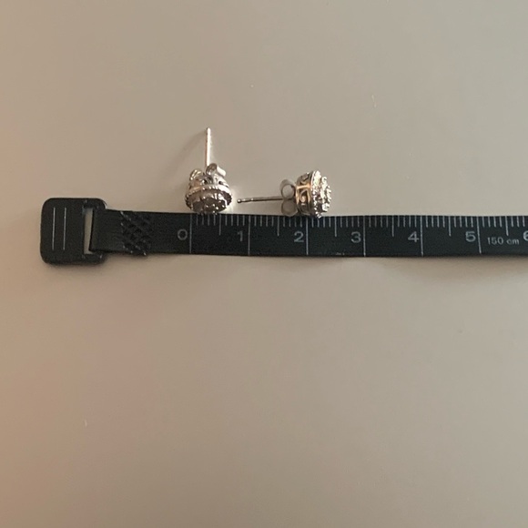 Diamond Round Halo Earrings, Sterling Silver Stamped 925, (1/10 ct. t.w.) - Picture 8 of 10